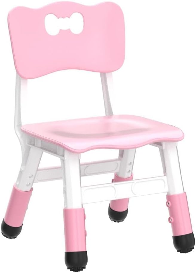 Adjustable Kid Chairs Indoor 3 Level Adjustable Suitable for Children Age 2-6. Maximum load-bearing 220LBS Suitable for Family Classroom and Nursery Child Seat Set (2-Pack-Pink)