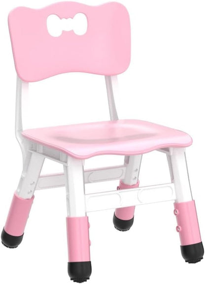 Adjustable Kid Chairs Indoor 3 Level Adjustable Suitable for Children Age 2-6. Maximum load-bearing 220LBS Suitable for Family Classroom and Nursery Child Seat Set (2-Pack-Pink)