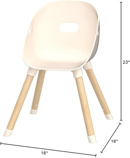 Lalo The Play Chair, Wooden and Non-Toxic Plastic Kids and Toddler Chair - Sturdy Bucket Seat and Easy to Clean Kids Chair with up to 200 lb. Weight Capacity, Set of 2 - Grapefruit