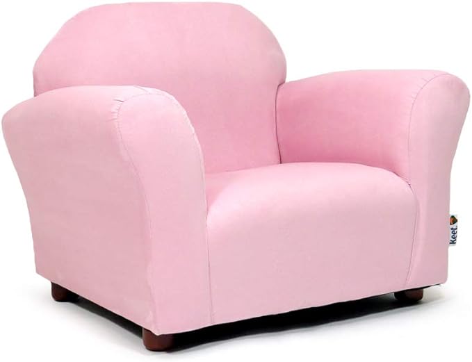 Keet Microsuede Children's Chair, 24x18x18 Inch (Pack of 1), Pink