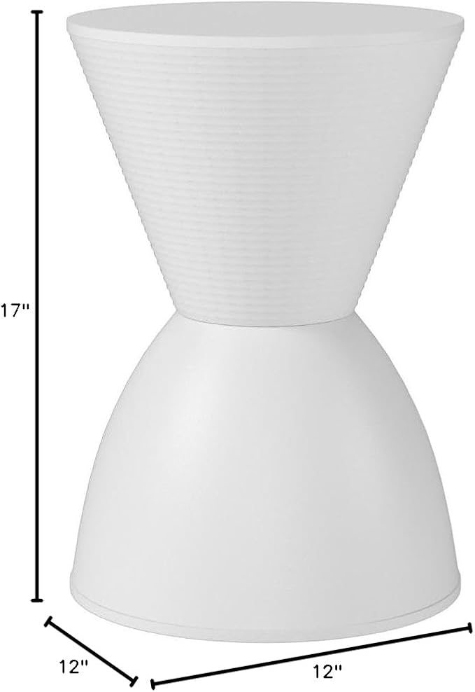 Modway Haste Contemporary Modern Hourglass Accent Stool in White