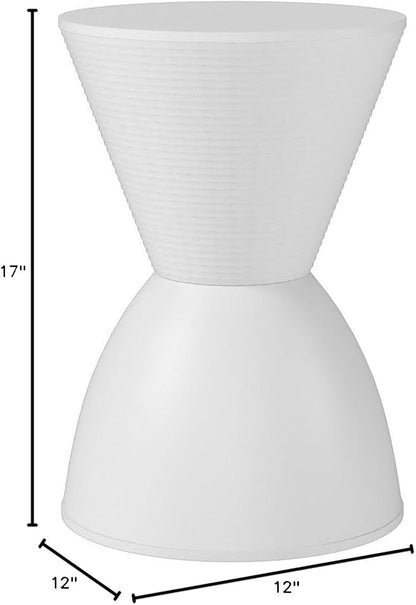 Modway Haste Contemporary Modern Hourglass Accent Stool in White