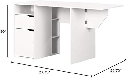 South Shore Crea Expandable Craft Table-Pure White