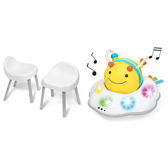 Skip Hop Toddler's Activity Chairs, White & Baby Crawl Toy 3-Stage Developmental Learning Crawling Infant Toy, Explore & More Follow-Me Bee