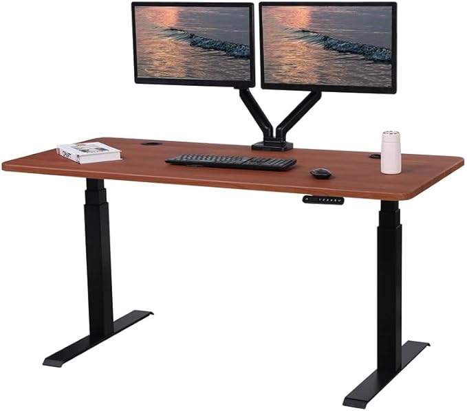 ApexDesk K Series 60" Electric Height Adjustable Standing Desk with LED Memory Controller (Cherry)