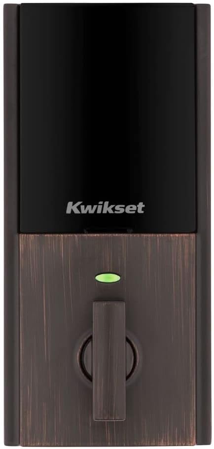 Kwikset Home Connect 620 Smart Lock Deadbolt with Z-Wave Technology, Works with Ring Alarm, Samsung Smartthings and More, Z-Wave Hub Required, Contemporary Design in Venetian Bronze