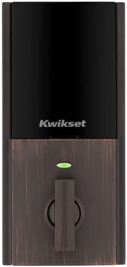 Kwikset Home Connect 620 Smart Lock Deadbolt with Z-Wave Technology, Works with Ring Alarm, Samsung Smartthings and More, Z-Wave Hub Required, Contemporary Design in Venetian Bronze