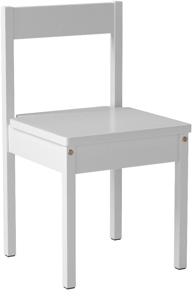 Amazon Basics Solid Wood Kids Activity Chair Set, 23.8-Inch Height - 2-Pack, White