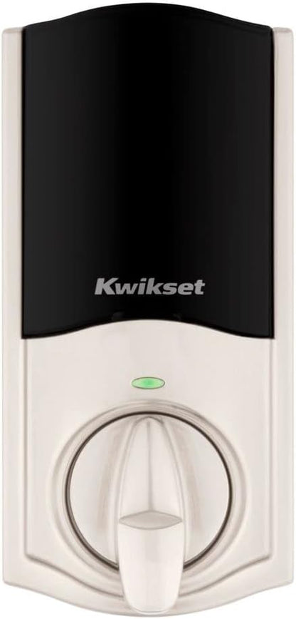 Kwikset Home Connect 620 Smart Lock Deadbolt with Z-Wave Technology, Works with Ring Alarm, Samsung Smartthings and More, Z-Wave Hub Required, Traditional Design in Satin Nickel