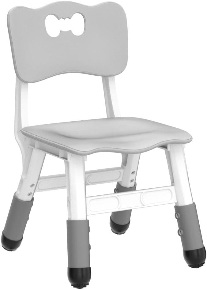 Adjustable Kid Chairs Indoor 3 Level Adjustable Suitable for Children Age 2-6. Maximum load-bearing 220LBS Suitable for Family Classroom and Nursery Child Seat Set (2-Pack-Grey)