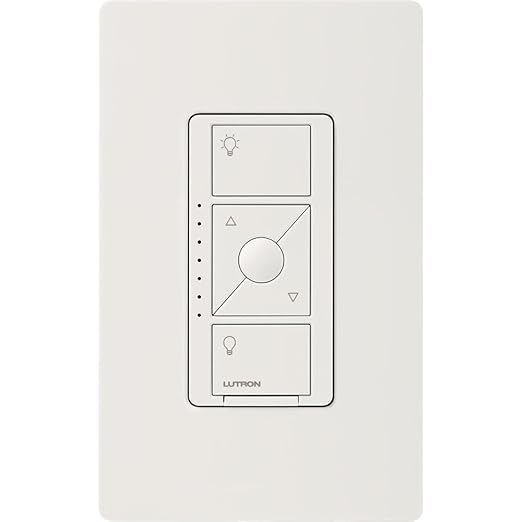 Lutron Caseta Original Smart Dimmer Switch ELV+ (Lutron Hub Required), 250W LED, Single-Pole/3-Way, Neutral Required, PD-5NE-WH, White