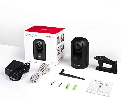FOSCAM Home Security Camera R4S 4MP WiFi IP Camera,Wireless Baby Monitor with AI Human Detection Sound Detection 33ft Night Vision 2 Way Audio Camera Compatible with Alexa Black