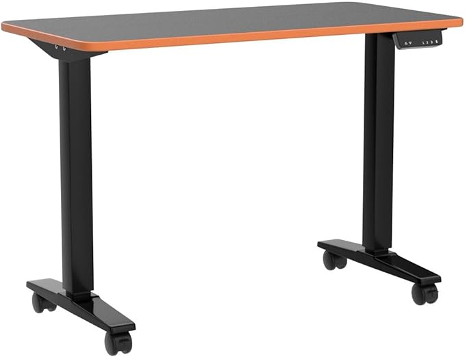 Monomi Height Adjustable Electric Standing Desk, 48 x 24 Inches Sit Stand up Desk, Memory Computer Home Office Desk (Black Frame+ Black Top)