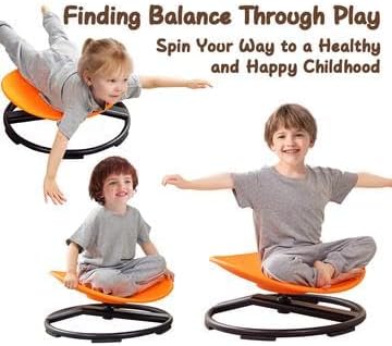 Kids Sensory Chair for Autism Kids Swivel Chair, Sensory Spin Chair Seat Improve Physical Coordination Wobble Chair for Kids Sit and Spin Relief of Motion Sickness