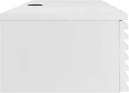 Modway Render Mid-Century Modern, Wall Mount Office Desk, White
