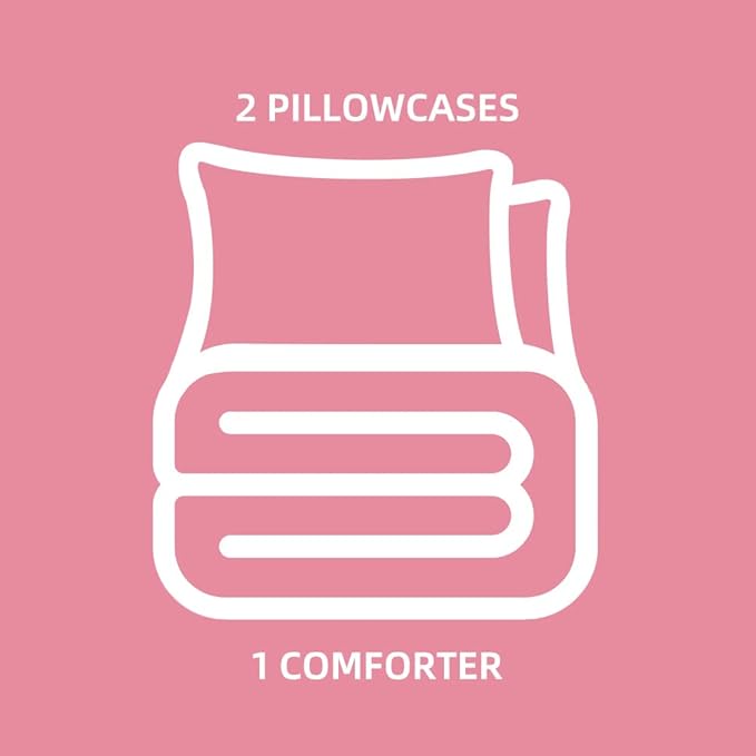 Btargot 3 Piece Pink Butterfly Girls Kids Adults Full Size Comforter Set, Lightweight Soft All Season Bedding Set with 2 Pillowcases