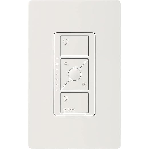 Lutron Caséta Wireless Smart Lighting Dimmer Switch for ELV+ Bulbs with Pico Remote, White