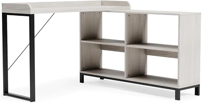 Signature Design by Ashley Bayflynn Modern L-Desk, White & Black