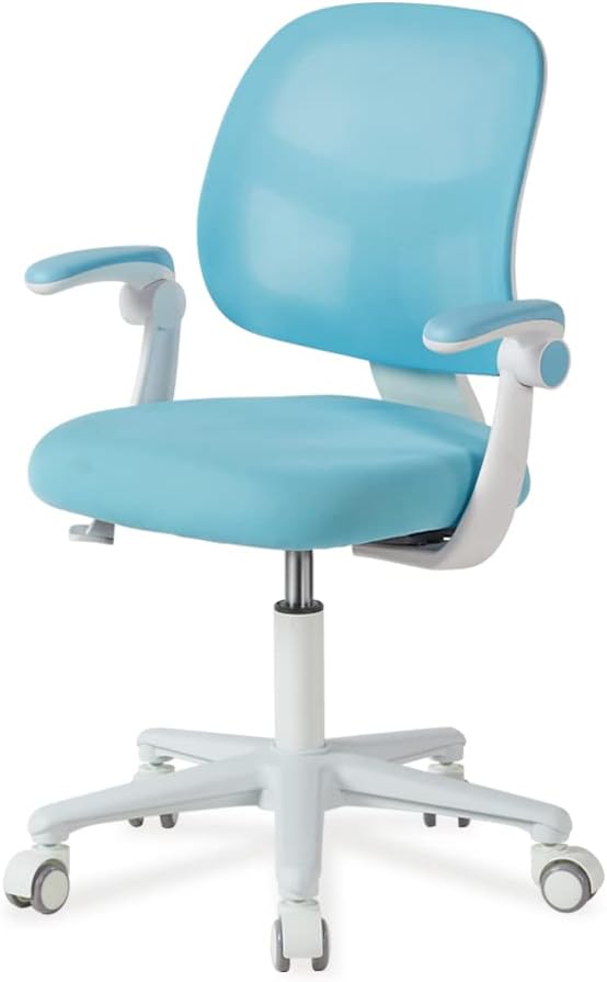 Kids Desk Chair, Height Adjustable Kids Chair, Ergonomically Designed Kids Computer Chair. Made Suitable for 4~12 Years Old Child, Light Blue