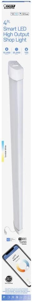 Feit Electric 4 ft. Smart WiFi 105-Watt LED Shop Light, No Hub Required, Alexa or Google Assistant, 3000K/4000K/5000K Color Temperature CCT Changing, SHOP/4/HO/CCT/AG