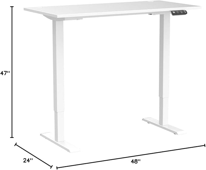Sunon Sit Laptop Computer Writing Workstations with 3 Pre-Set and USB Port 48" for Home Office Smart Advanced Standing Desk, White