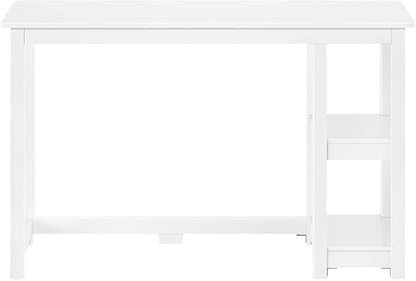 Max & Lily Solid Wood Desk With Shelves, 47 Inches, White
