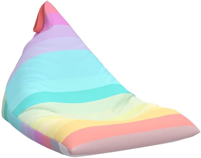 Nobildonna Stuffed Animal Storage Bean Bag for Kids (No Filler), Extra Large 250L Bean Bag Chair Cover Only, Washable Beanbag Without Filling Soft Premium Canvas Stuffable Bean Bag Cover (Rainbow)