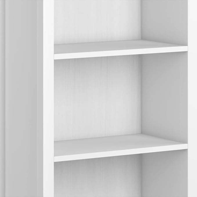 SIMPLIHOME Artisan SOLID WOOD 26 Inch Contemporary 5 Shelf Bookcase in White, For the Living Room, Study Room and Office