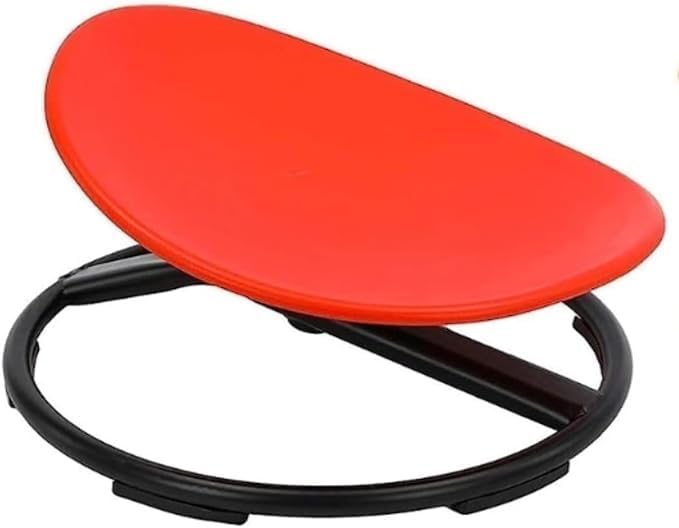 Giggle & Play Kids Swivel Chair, Sensory Spinning Chair, Body Balance Physical Therapy Equipment, Autism Swivel Chair, Montessori Carousel Spinning Toy Chair - 360° Sit and Spin (Red)