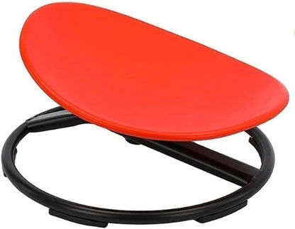 Giggle & Play Kids Swivel Chair, Sensory Spinning Chair, Body Balance Physical Therapy Equipment, Autism Swivel Chair, Montessori Carousel Spinning Toy Chair - 360° Sit and Spin (Red)