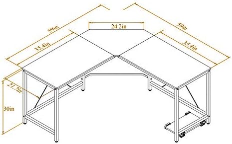 L Shaped Desk, Large L Shaped Computer Desk Office Desk, 59+59 inch L Shaped Gaming Desk with CPU Stand, Sturdy Corner Gaming Desk Writing Desk L Shaped Workstation Desks for Home Office Corner