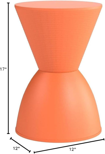 Modway Haste Contemporary Modern Hourglass Accent Stool in Orange