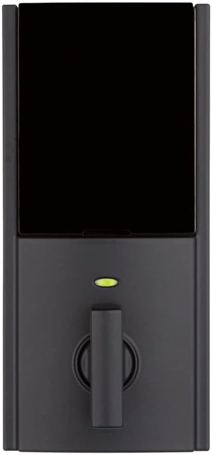 Kwikset 914 Contemporary Keypad SmartCode Electronic Deadbolt Smart Lock featuring SmartKey Security and ZigBee 3.0 Technology in Matte Black
