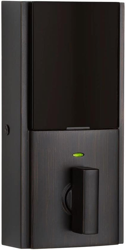 Kwikset 914 Contemporary Keypad SmartCode Electronic Deadbolt Smart Lock featuring SmartKey Security and ZigBee 3.0 Technology in Venetian Bronze