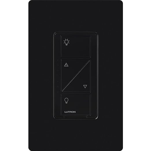 Lutron Caseta Original Smart Dimmer Switch (Lutron Smart Hub Required), for LED Lights, 150 Watt, Single-Pole/3-Way, No Neutral Required, PD-6WCL-BL, Black
