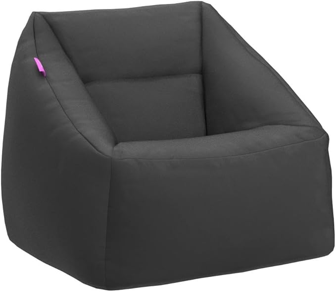 Posh Creations Structured Comfy Bean Bag Chair for Gaming, Reading, and Watching TV, Coronado Chair, Microsuede - Charcoal Gray