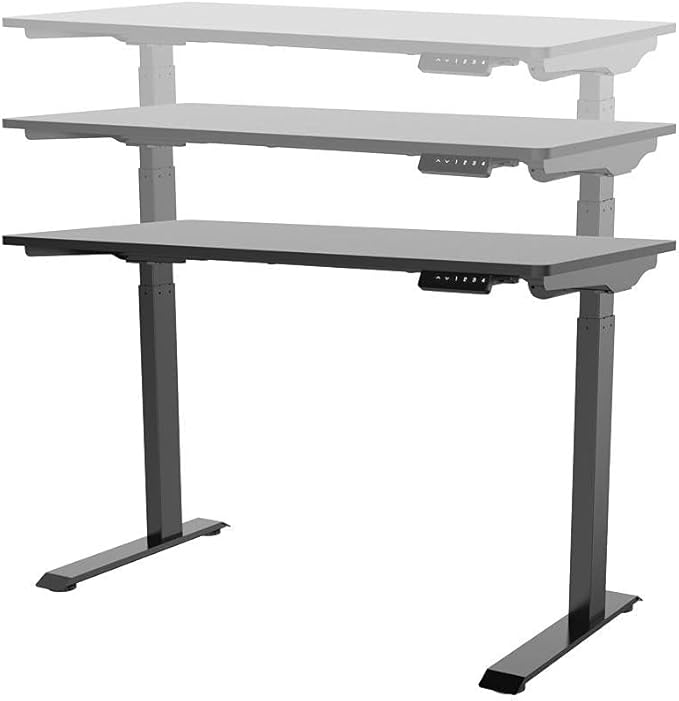 Monoprice Home Office Single Motor (47.2in x 23.6in) Sit-Stand Desk Table-Workstream Collection, Black