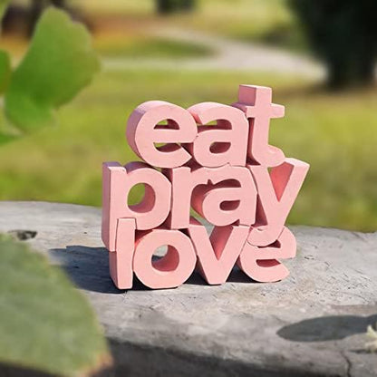 NUKKAD TALES Eat Pray Love Peach Aesthetic Table Decor – Perfect for Home or Office Desk, Shelf, Birthdays, Corporate Gifts, and Inspirational Wall Decor