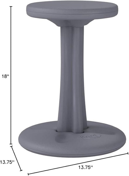 Kore Kids Pre-Teen Wobble Chair - Flexible Seating Stool for Classroom, Home & School, ADD/ADHD - Made in The USA - Age 10-11, Grade 5-6, Grey (18.7in)