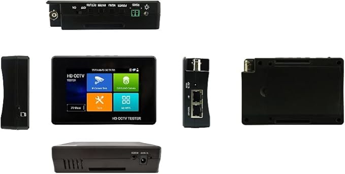 EVERSECU 5 in 1 CCTV Tester Support Up to 4K IP Camera & 720P/1080P/3mp/4mp/5 Megapixel AHD, TVI, CVI & CVBS Analog Camera, 4" Touch Screen Security Video Monitor, POE Out, IP Scan, UTP Cable Test
