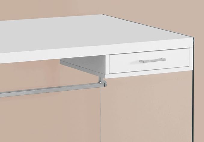 Monarch Computer Desk, Glossy White, 48"