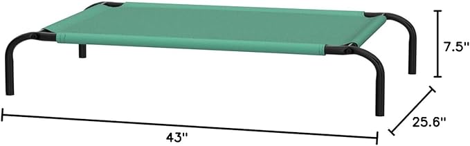 Amazon Basics Cooling Elevated Pet Dog Bed, Medium (43 x 26 x 7.5 Inches), Green
