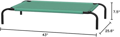 Amazon Basics Cooling Elevated Pet Dog Bed, Medium (43 x 26 x 7.5 Inches), Green
