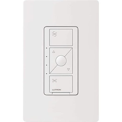 Lutron Caseta Smart Fan Speed Control Switch (Lutron Smart Hub Required), Single-Pole, PD-FSQN-WH, White