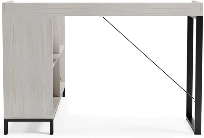 Signature Design by Ashley Bayflynn Modern L-Desk, White & Black