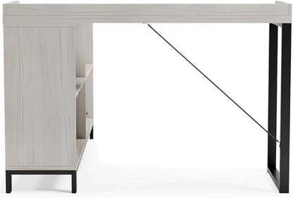 Signature Design by Ashley Bayflynn Modern L-Desk, White & Black