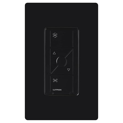 Lutron Caseta Smart Fan Speed Control Switch (Lutron Smart Hub Required), Single-Pole, PD-FSQN-BL,Black