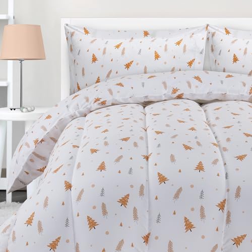 Utopia Bedding All Season Pine Tree Comforter Set with 2 Pillow Cases, 3 Piece Soft Brushed Microfiber Kids Bedding Set for Boys/Girls, Machine Washable (Twin)
