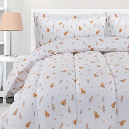 Utopia Bedding All Season Pine Tree Comforter Set with 2 Pillow Cases, 3 Piece Soft Brushed Microfiber Kids Bedding Set for Boys/Girls, Machine Washable (Twin)