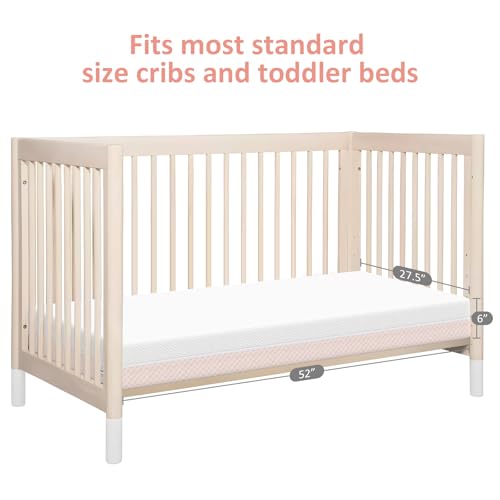 Crib Mattress, Dual Sided Comfort Memory Foam Toddler Bed Mattress, Triple-Layer Breathable Premium Baby Mattress for Infant and Toddler w/Removable Outer Cover - White&Blue